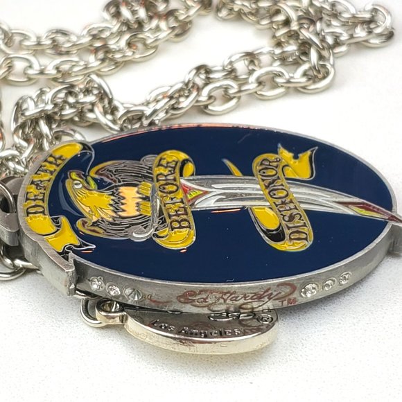 ED HARDY VINTAGE Style Necklace /Dagger Necklace/ Hard Rock Accessories - Picture 2 of 7